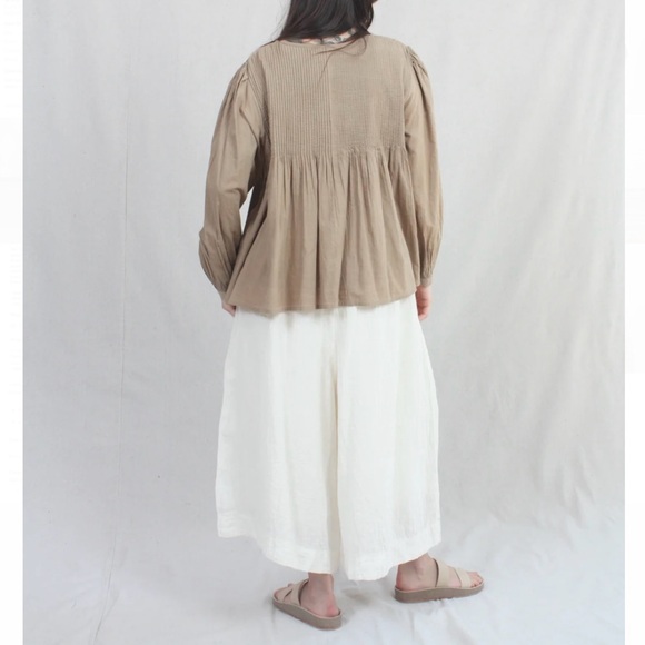 Ichi antiquites hand dyed cotton khadi pintuck shirt - Picture 5 of 12